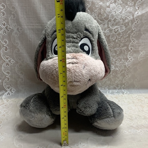 12" Disney Parks Big feet baby Eeyore grey donkey plush Winnie the Pooh - Picture 3 of 10